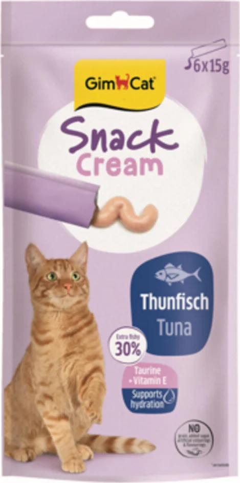 8x GimCat Kattensnack Cream Tonijn 6 x 15 gr