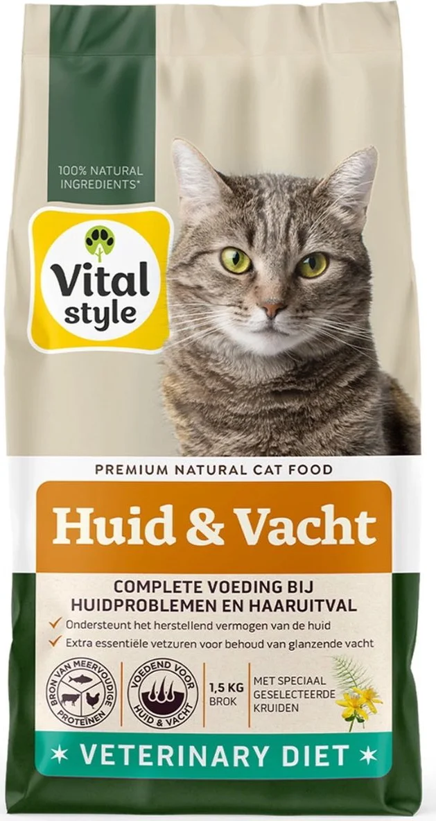 Vitalstyle Huid & Vacht Kattenvoer 1,5 kg