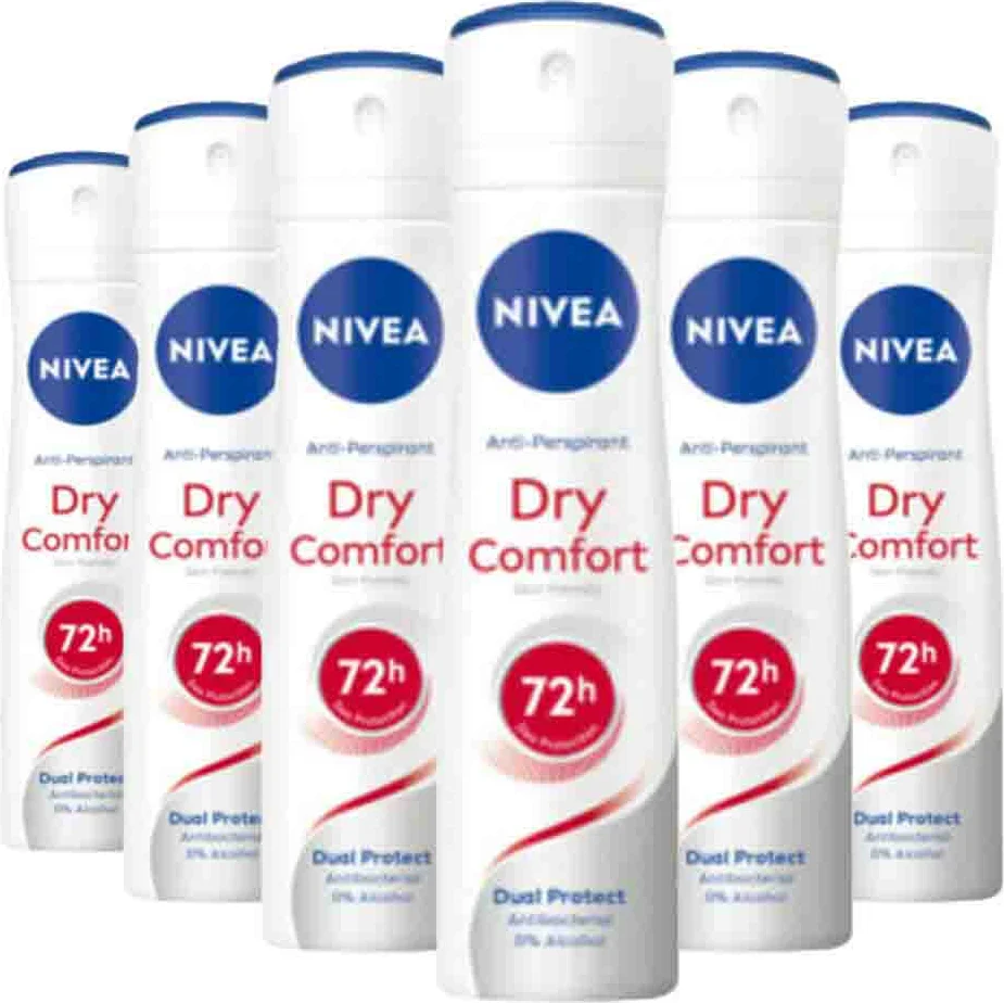 6x NIVEA Deodorant Spray Dry Comfort 150 ml