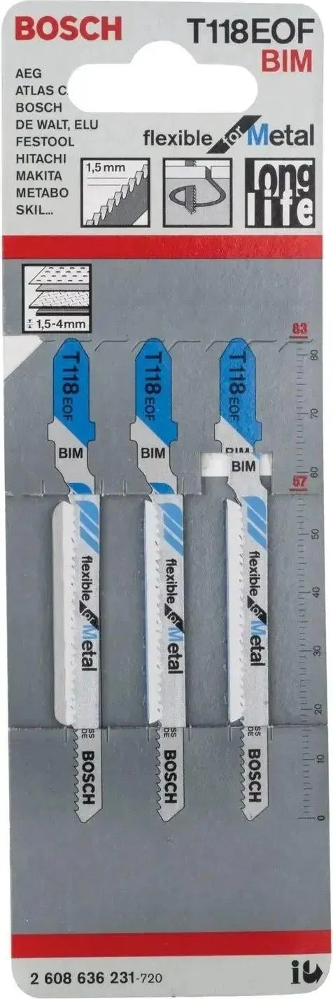 Bosch Professional T118EOF Flexible for Metal Decoupeerzaagblad VE=3 - 2608636231