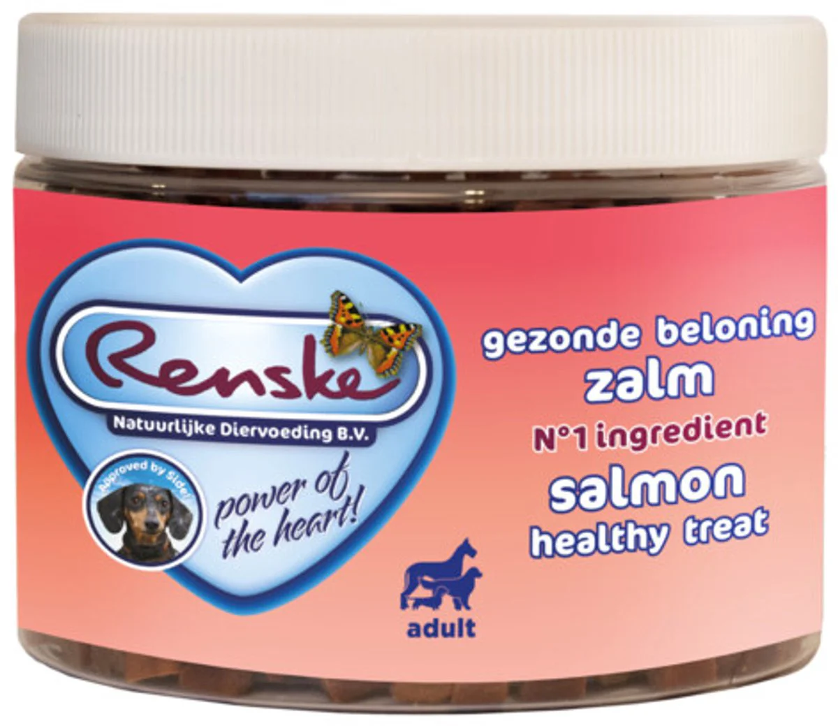 6x Renske Gezonde Beloning Mini Hartjes Hondensnack Zalm 300 gr