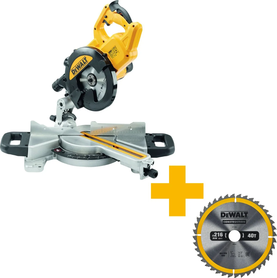 DeWALT DWS774 Afkort-/Verstekzaag met XPS 216mm 1400W