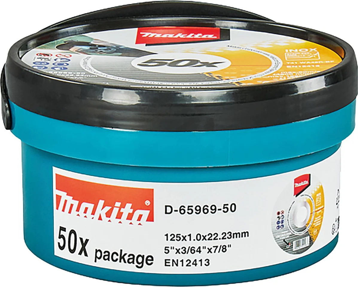 Makita D-65969-50 Doorslijpschijf RVS | 125 x 22,23 x 1,0 mm | 50 stuks