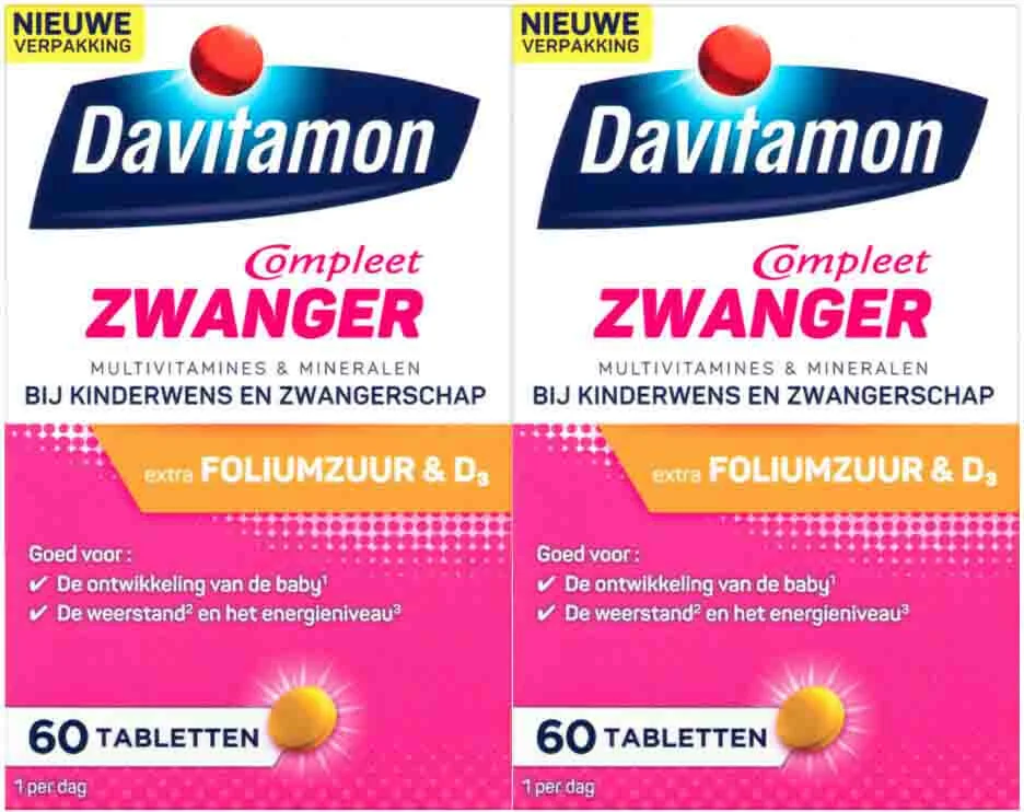 2x Davitamon Compleet Zwanger 60 tabletten