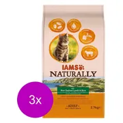 3x IAMS Naturally Kat Adult New Sealand Lam & Rijst 2,7 kg