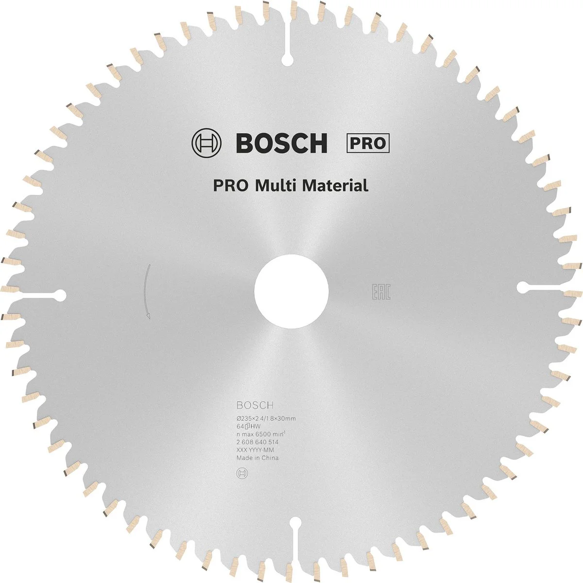 Bosch Professional Cirkelzaagblad PRO Multi Material | Ø 235 x 2,4 x 30mm 64T - 2608640514