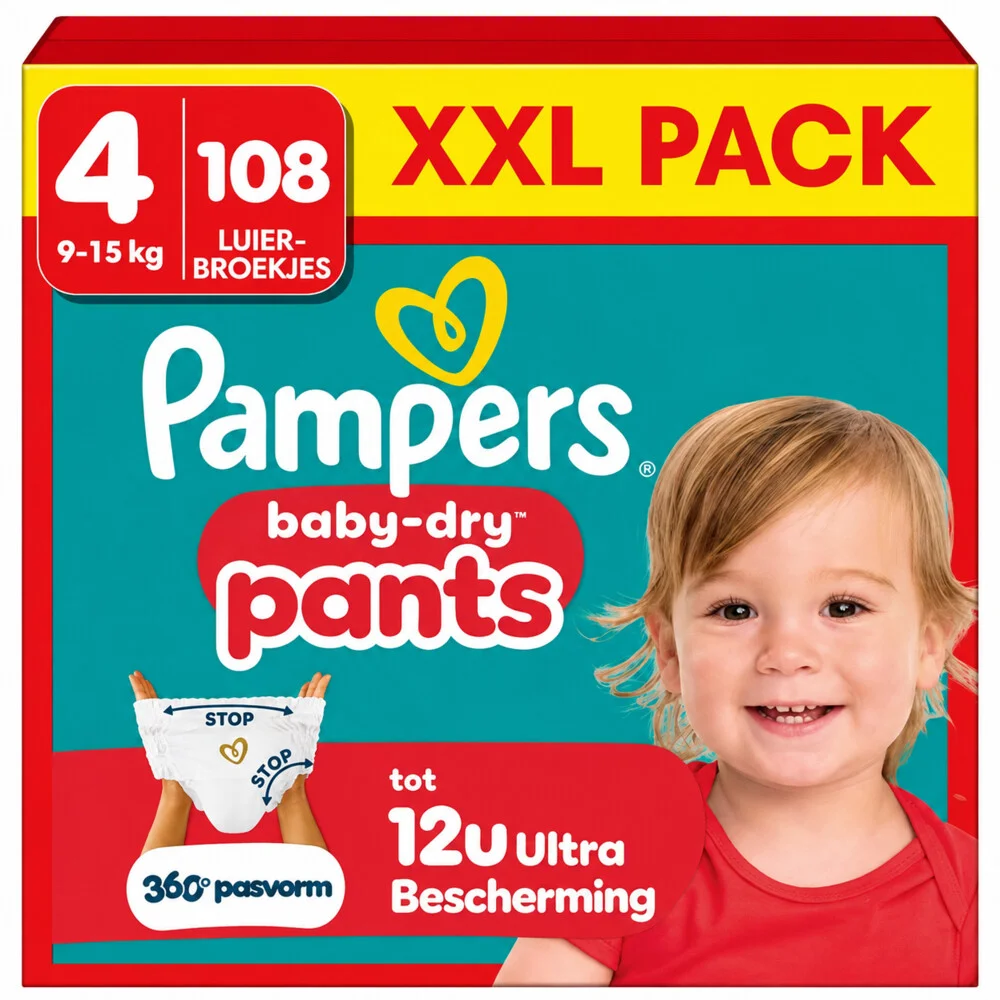 4x Pampers Baby Dry Luierbroekjes Maat 4 (9-15 kg) 27 stuks
