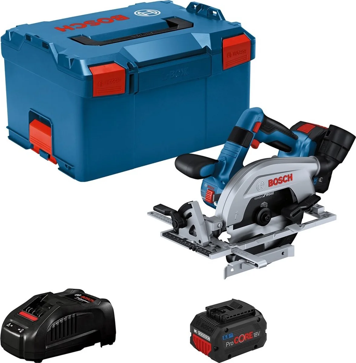 Bosch Professional PRO GKS 18V-57-2 L Accu cirkelzaag 165 mm 2x ProCore 5.5Ah - 06016C1102