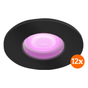 Philips Hue Xamento badkamer inbouwspot White and Color - Zwart - Rond 12-pack