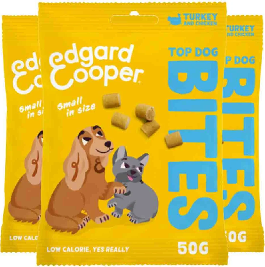 3x Edgard & Cooper Adult Bite S Kalkoen & Kip 50 gr