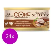 24x Wellness Core Kattenvoer Signature Selects Shredded Kip - Kalkoen 79 gr