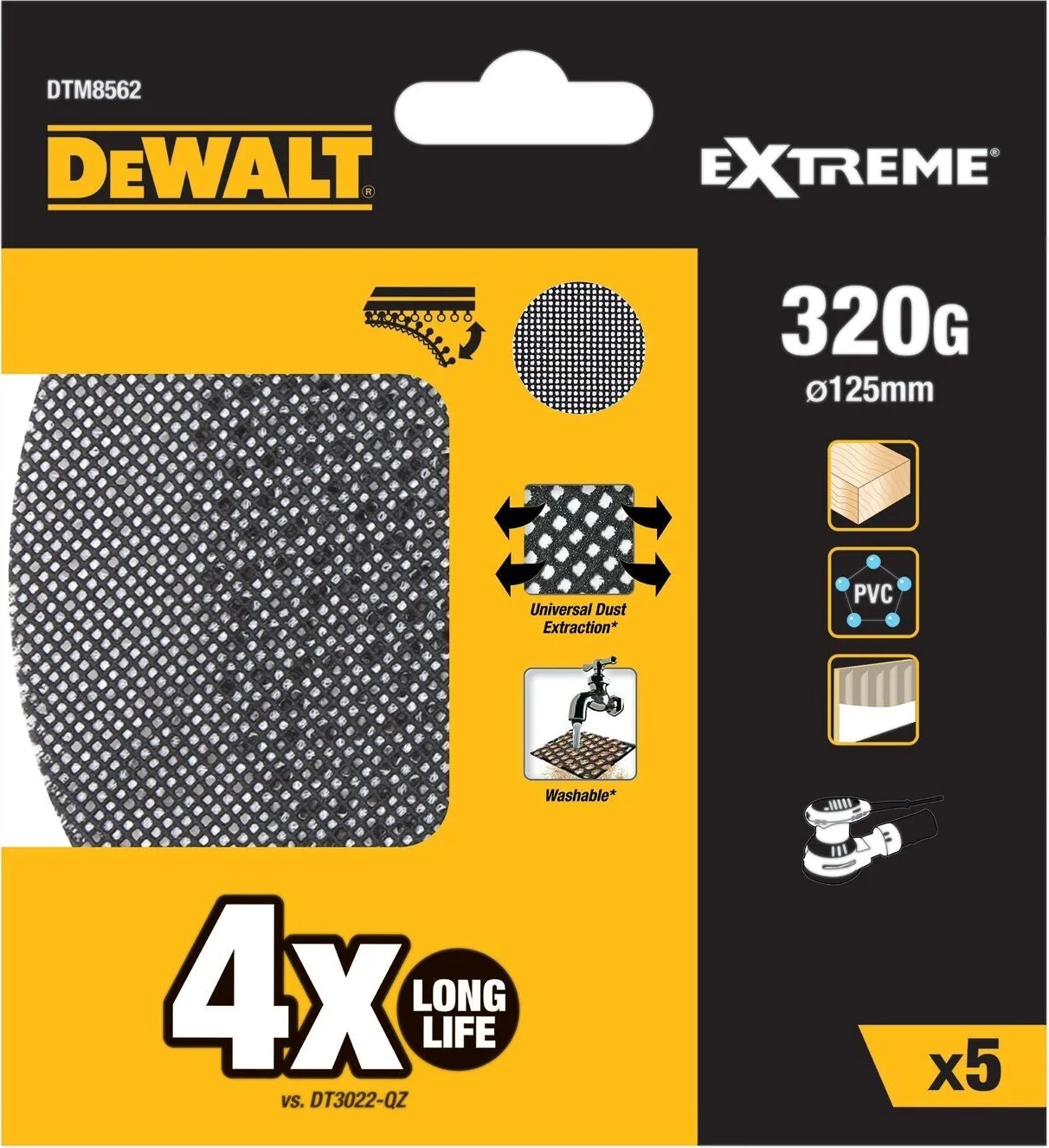 DeWALT DTM8562 Mesh Schuurgaas ø 125mm K320 VE=5