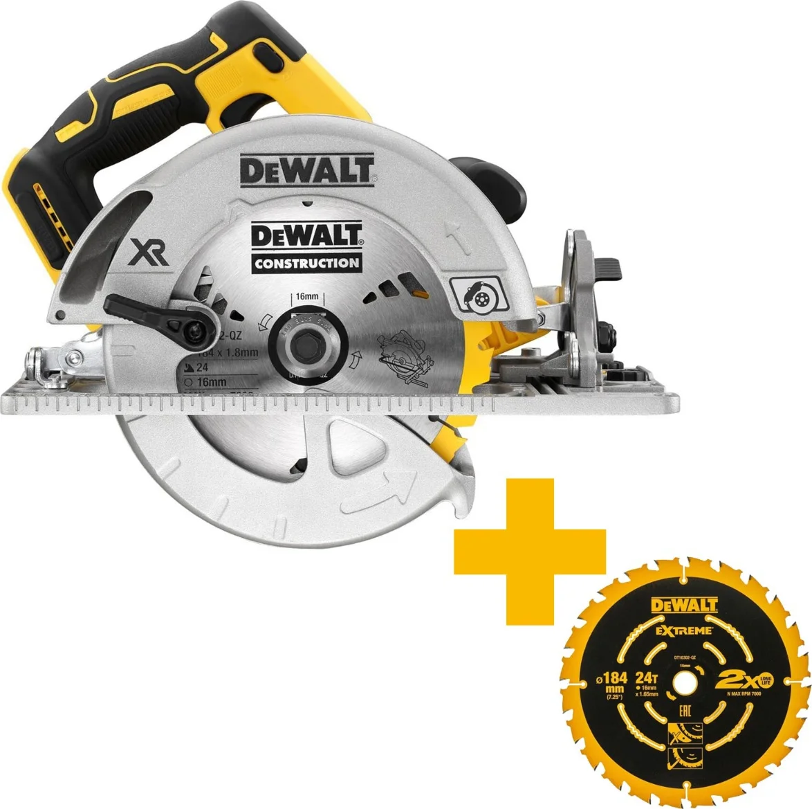 DeWALT DCS572N Accu cirkelzaag 184mm 18V XR Basic Body