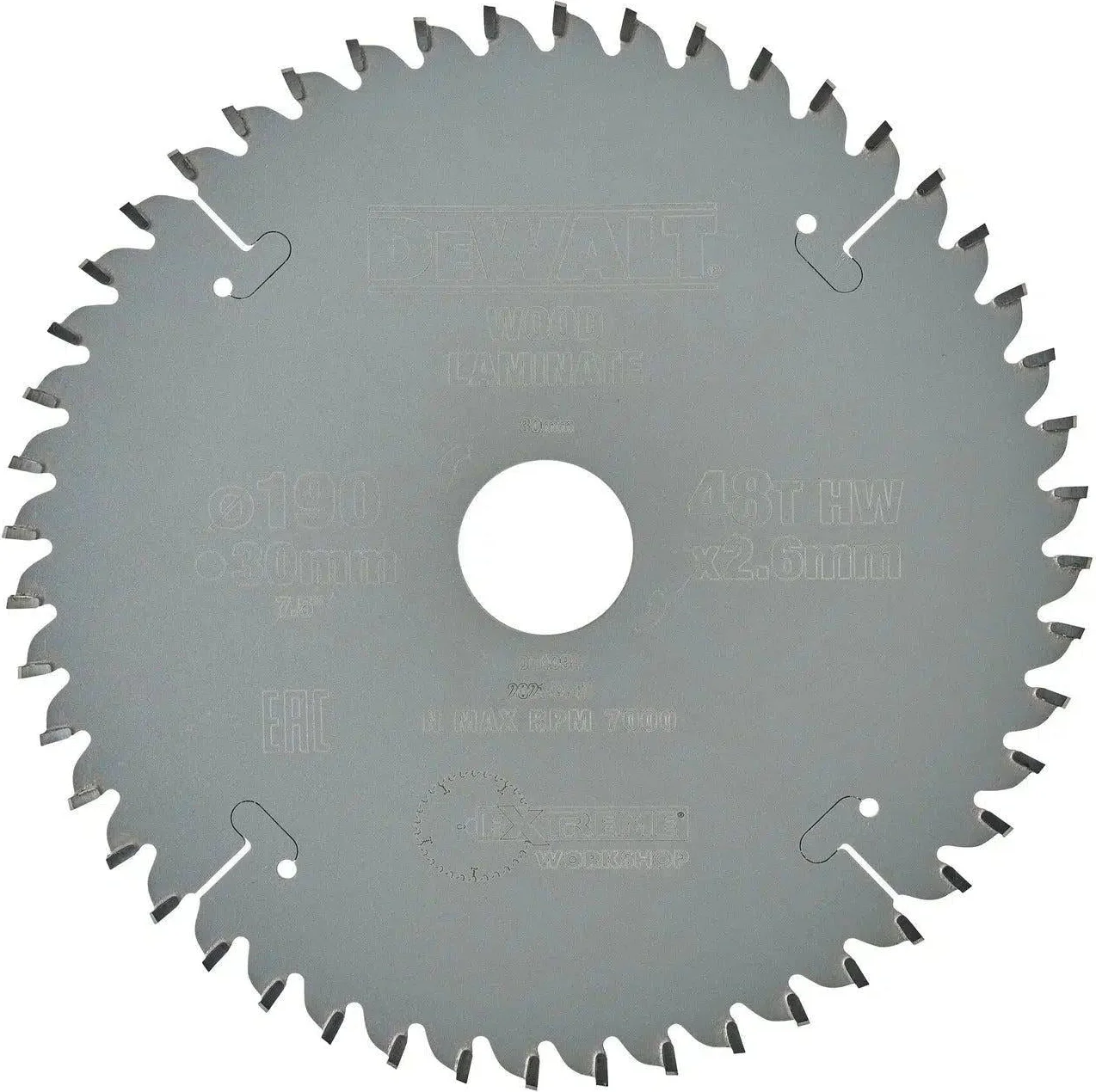 DeWALT Cirkelzaagblad voor Laminaat | Extreme | Ø 190mm Asgat 30mm 48T - DT4094-QZ