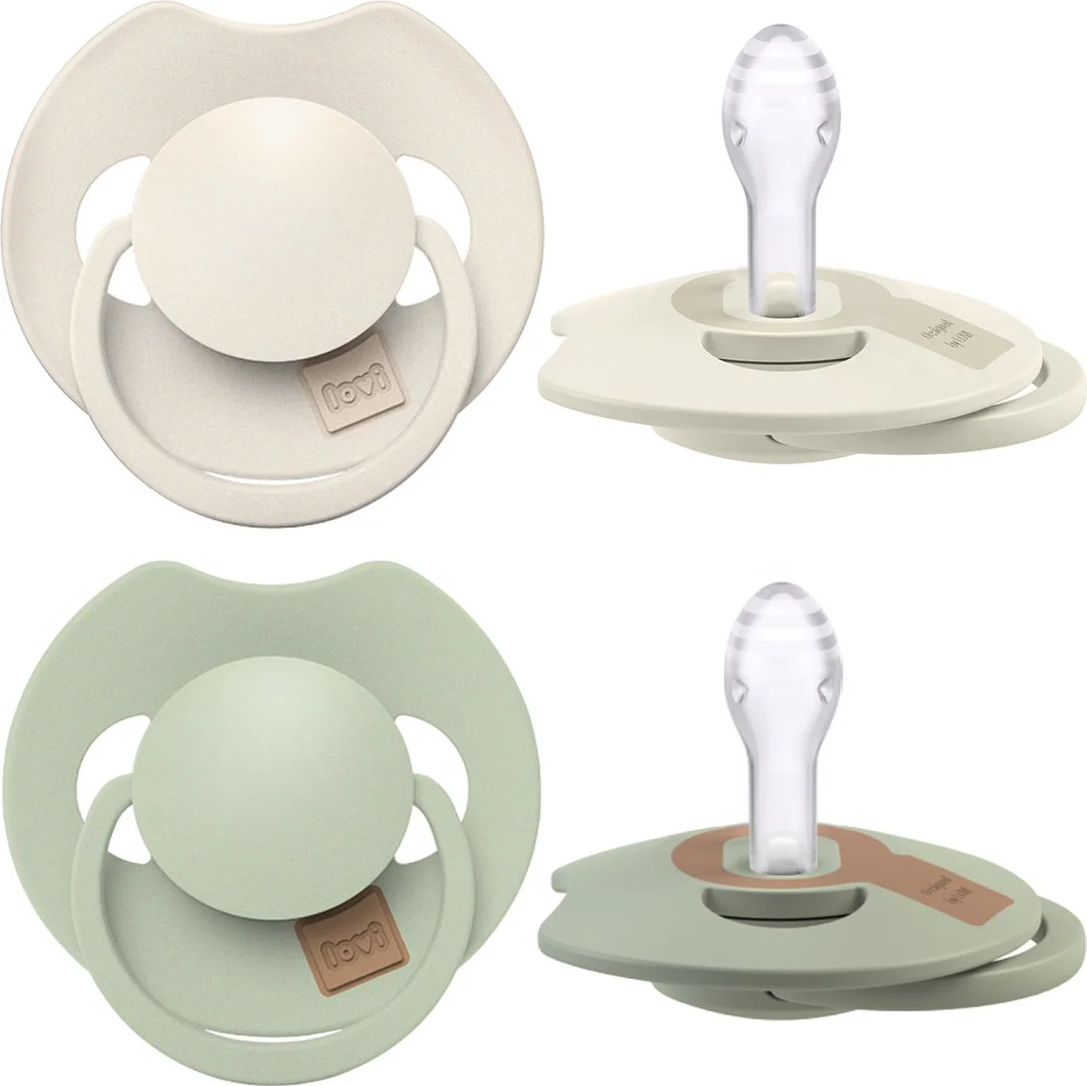 Difrax LOVI Prime Pacifier 0-6 Months - Coconut/Pistachio 2ST