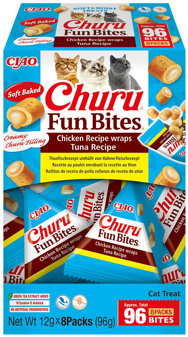 Ciao Churu Fun Bites Wraps Kattensnack Chicken & Tuna 8 x 12 gr