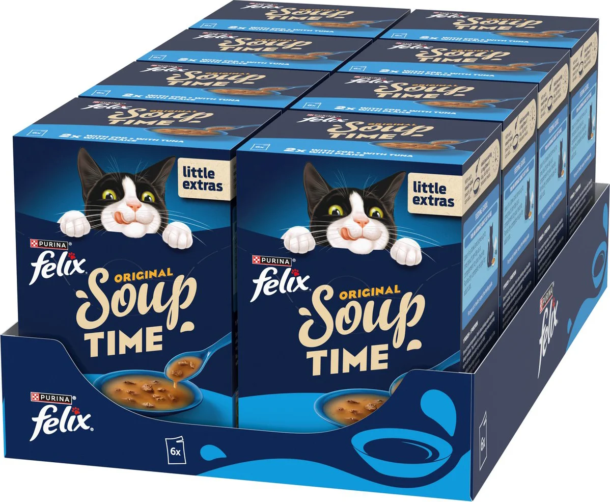 8x Felix Soup Vis Selectie 6 x 48 gr