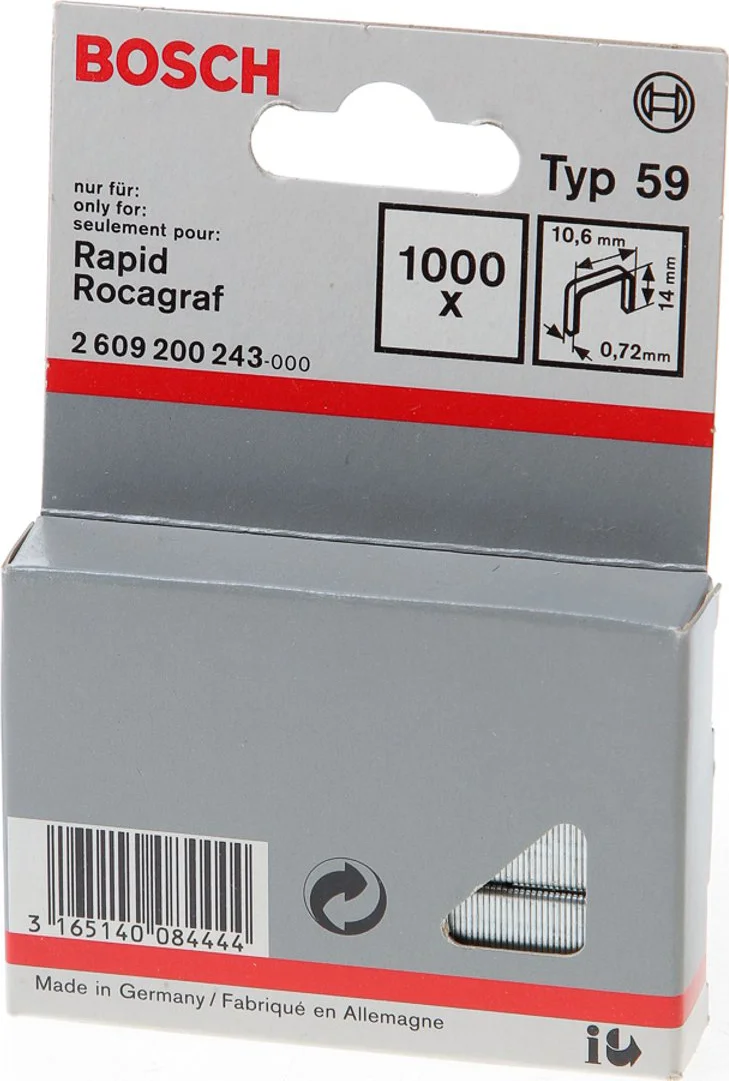 Bosch Professional Nieten type 59 | 14 mm | 10,6 x 0,72 mm | 1000 stuks - 2609200243