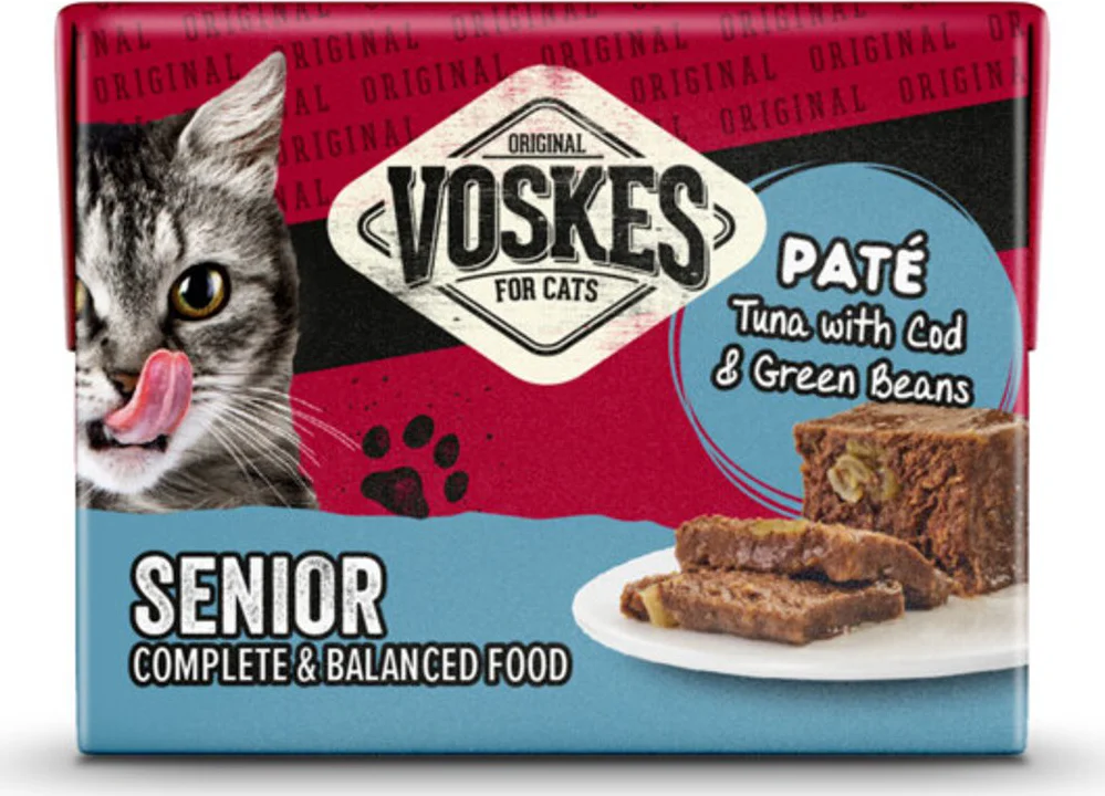 Voskes Original Paté Senior tonijn & Kabeljauw & Sperziebonen 8 x 95 gr