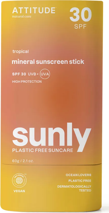 Attitude Sunly Zonnebrandstick SPF30 Tropisch 60 gr