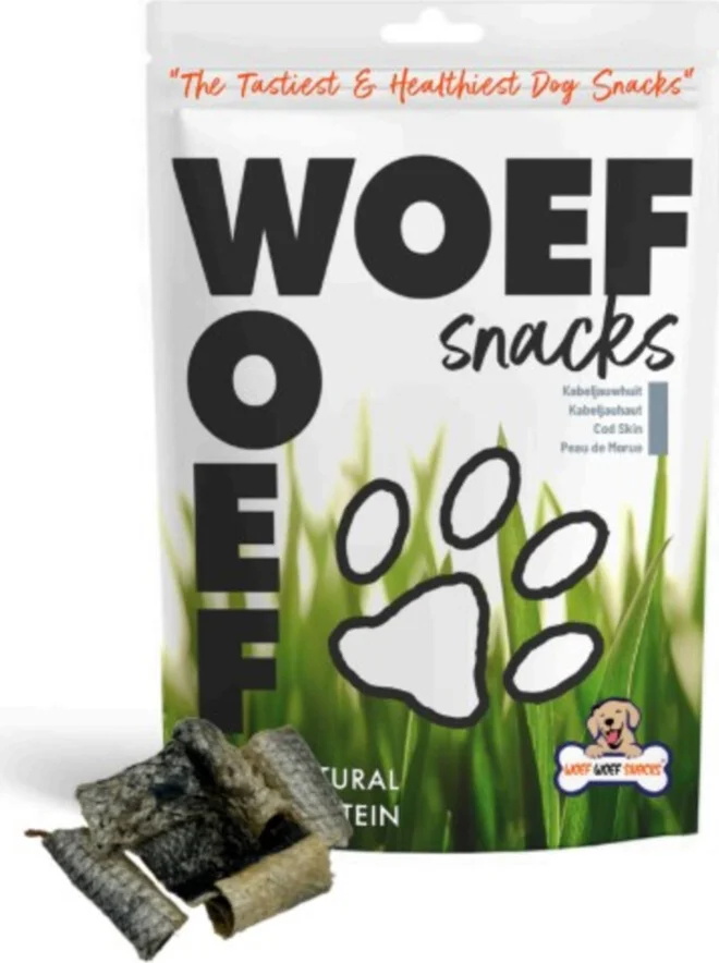 Woef Woef Hondensnack Kabeljauwhuid M 75 gr