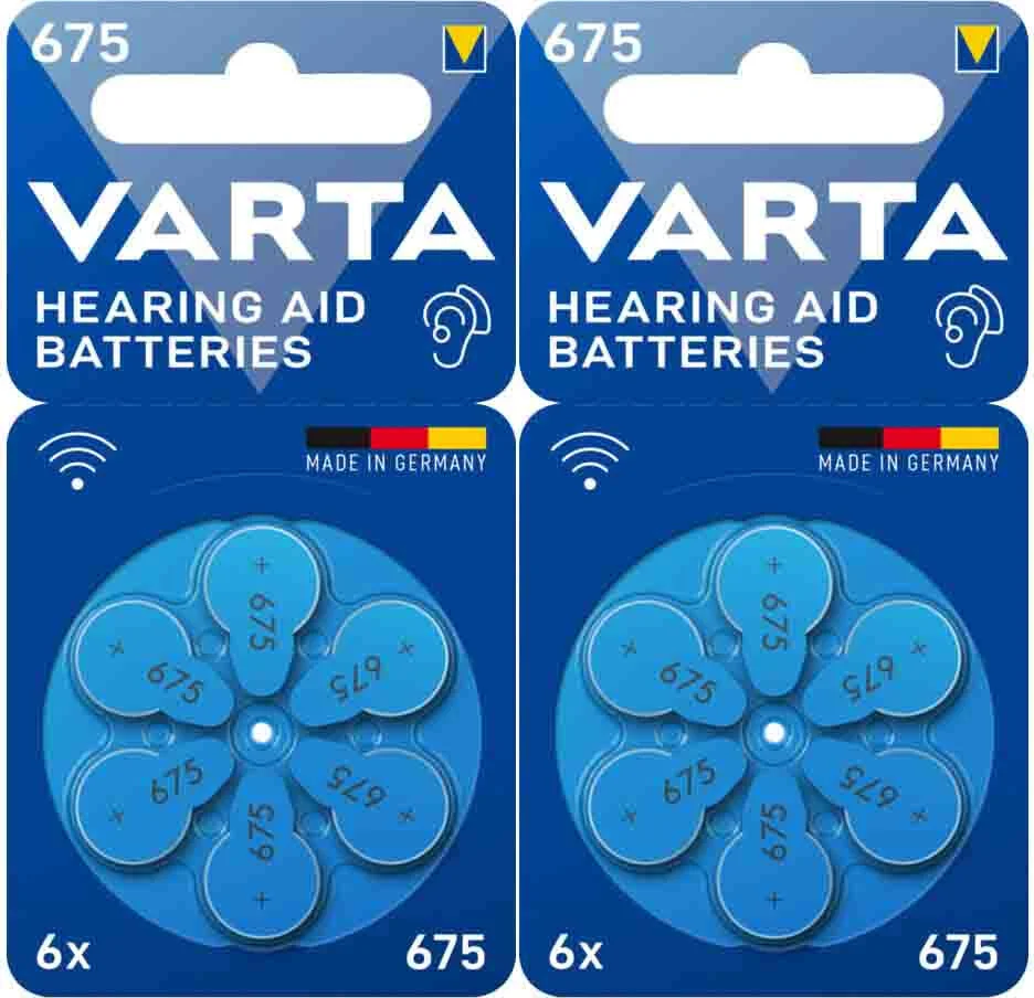 2x Varta Gehoorbatterij Gehoorapparaat 675 Blister 6 stuks