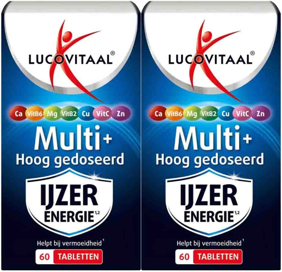 2x Lucovitaal Multi IJzer Energie Hoog Gedoseerd 60 tabletten