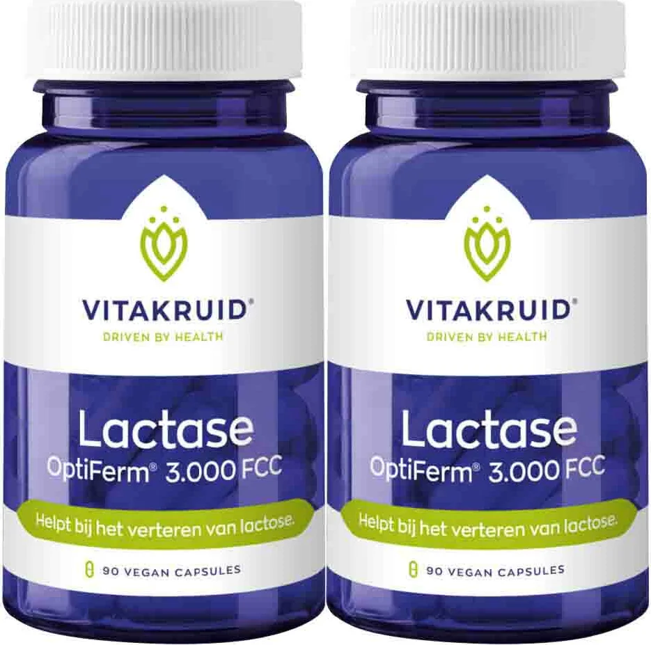 2x Vitakruid Lactase Optiferm 3000 FCC 90 vegancapsules