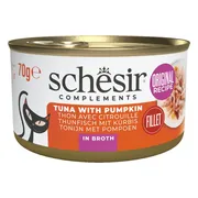 12x Schesir Kattenvoer Pompoen in Bouillon 70 gr