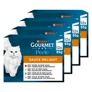 4x Gourmet Perle Kattenvoer Nat Sauce Delight Vlees - Vis 12 x 85 gr