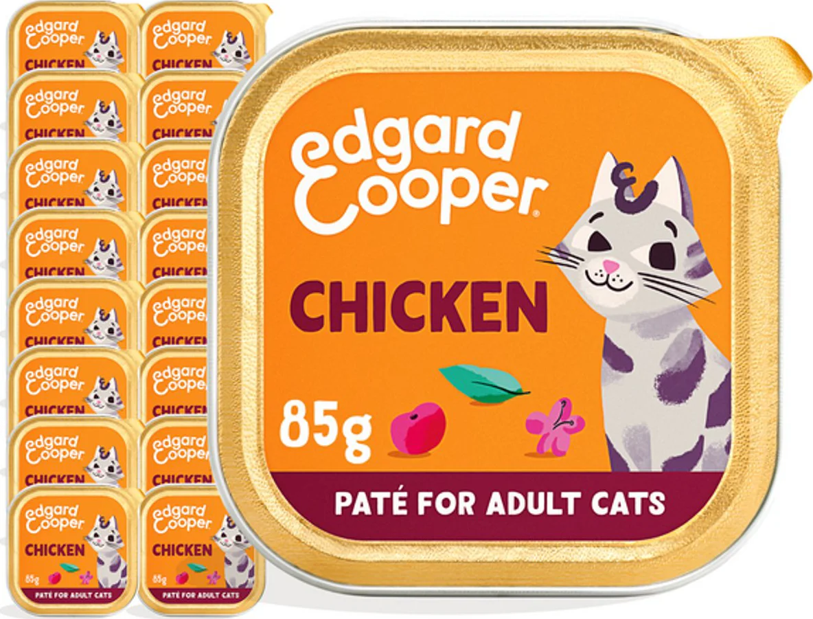 16x Edgard & Cooper Kattenvoer Adult Pate Kip 85 gr
