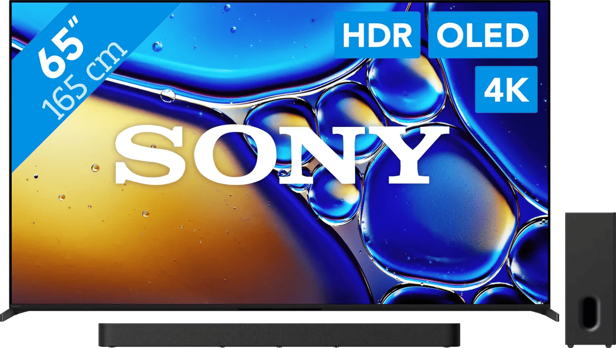 Sony Bravia 8 II 65" QD-OLED (2025) + Sony Bravia Theatre Bar 7 Zwart
