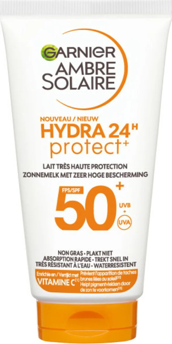 3x Garnier Ambre Solaire Hydra 24 Zonnebrandmelk SPF 50+ 50 ml