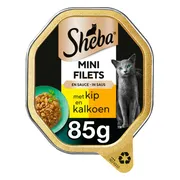 Sheba Mini Filets Adult Kattenvoer Natvoer Kip en Kalkoen in Saus Kuipjes 85 gr
