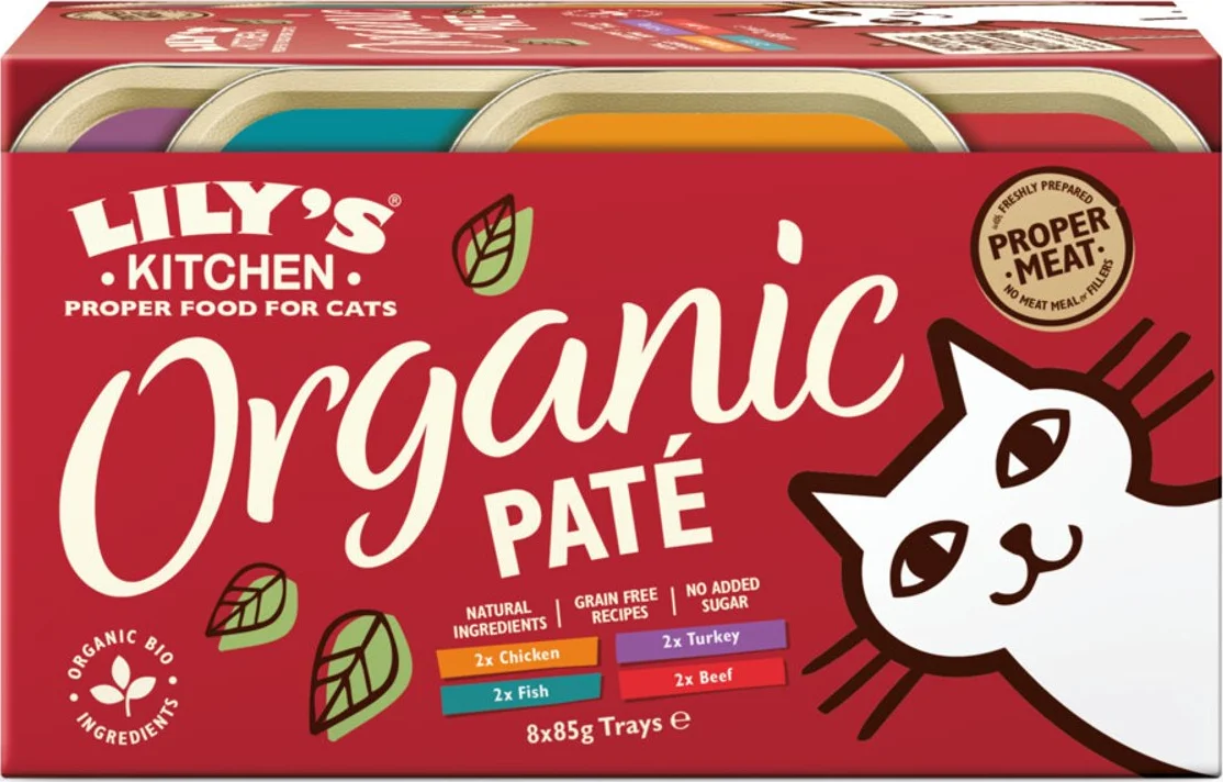 Lily's Kitchen Kattenvoer Nat Organic Paté Multipack 8x85 gr