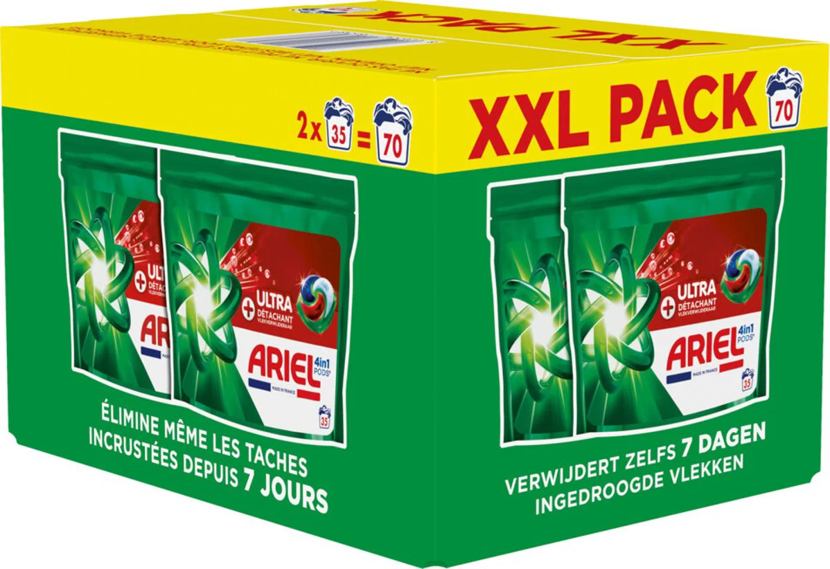 Ariel 4in1 Wasmiddel Pods Ultra Vlekverwijderaar 70 stuks