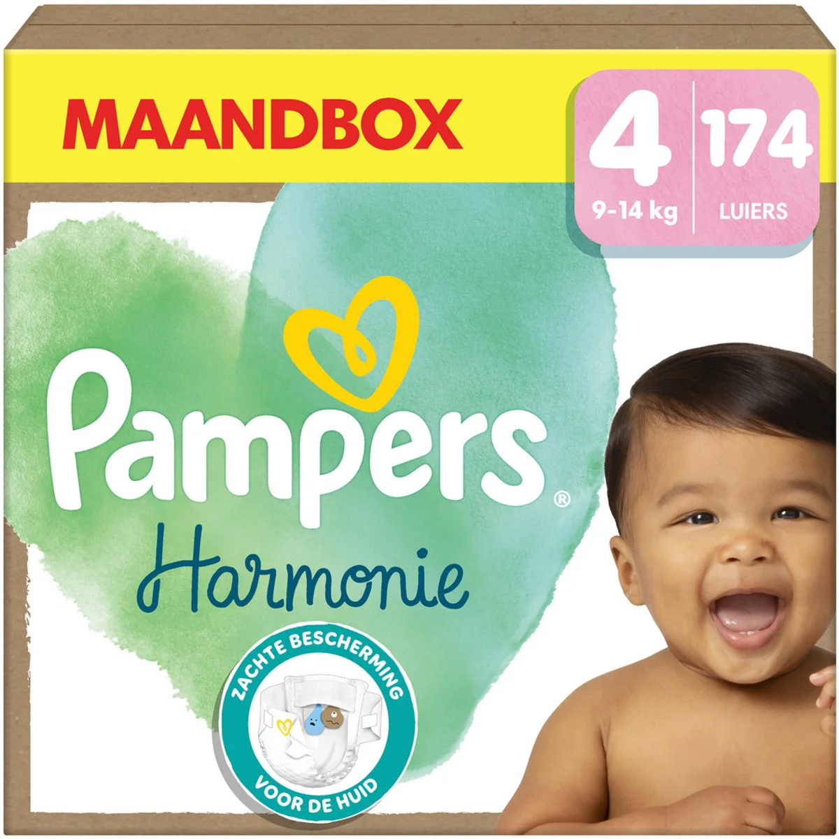 Pampers Harmonie Luiers Maat 4 (9 - 14 kg) 174 stuks