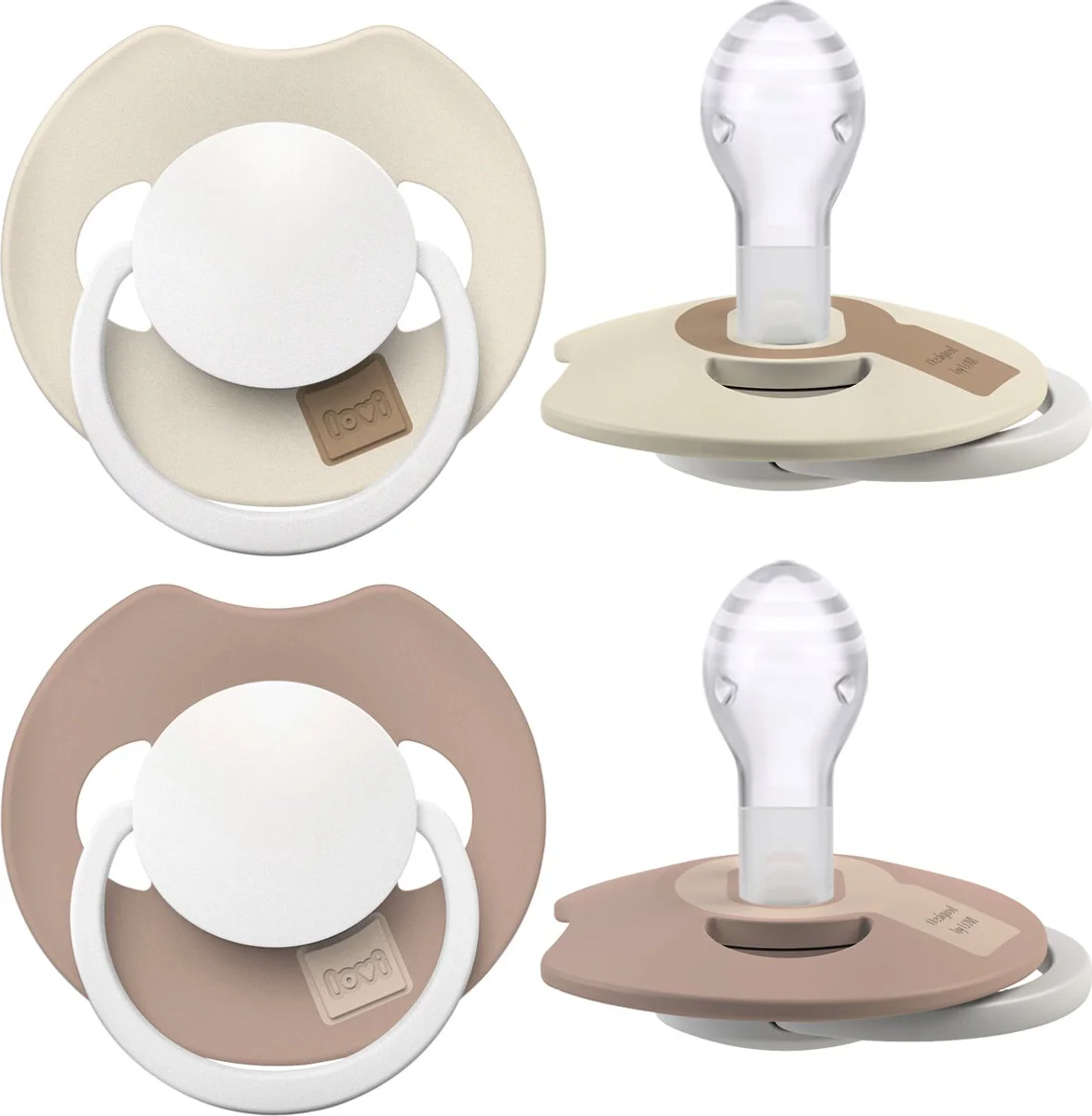 Difrax LOVI Fopspeen Dynamisch 18m+ Prime Glow Ivory Blush 2ST