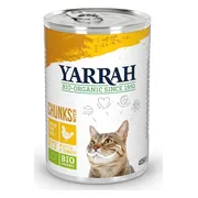 12x Yarrah Bio Kattenvoer Chunks Kip 405 gr
