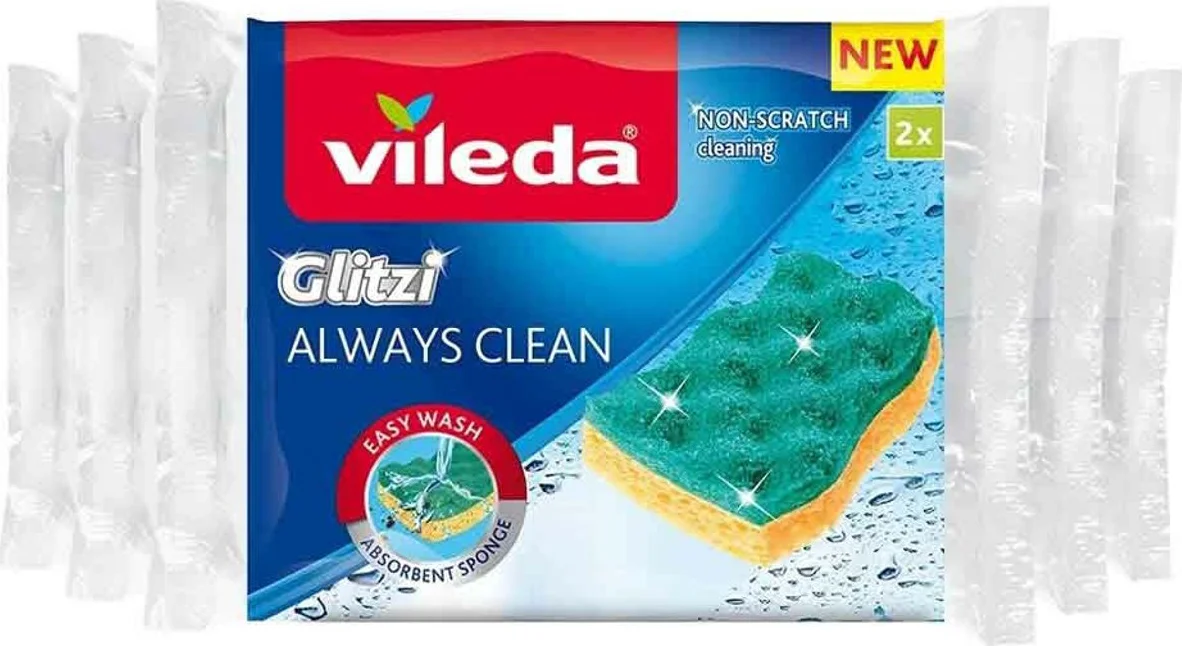 5x Vileda Schuursponsen Glitzi Always Clean 2 stuks