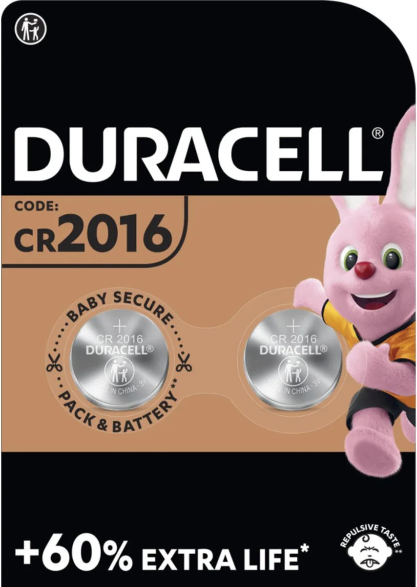 Duracell Knoopcelbatterijen 2016 2 stuks