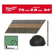 Milwaukee Nagels D-kop 34° 75mm | Ring Schacht | Blank | VE=2200 - 4932492602