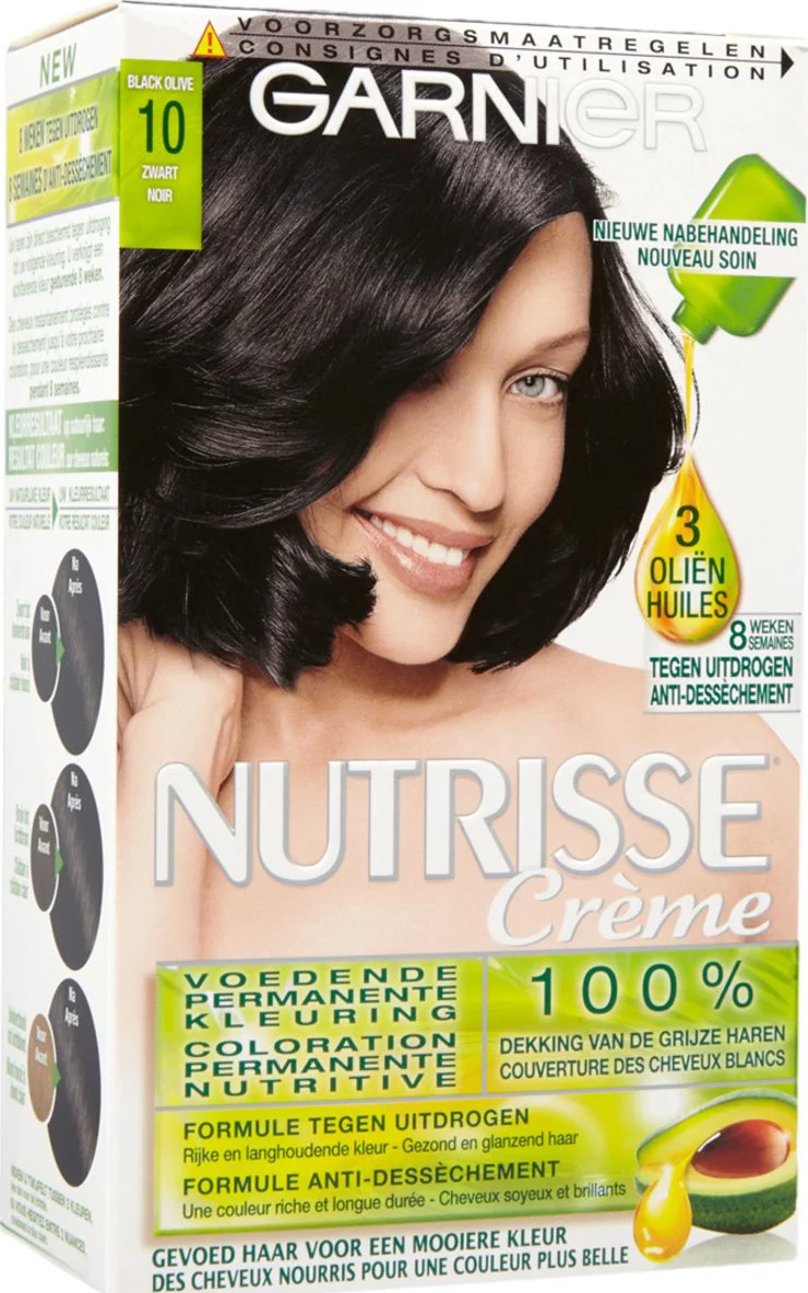 Garnier Nutrisse Ultra Crème Permanente Haarkleuring 1.0 Zwart Intens