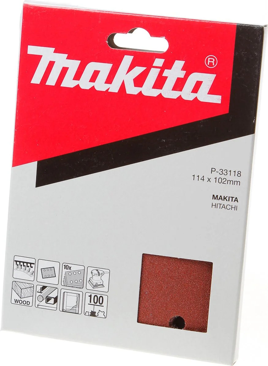 Makita P-33118 P100 Schuurvel 114x102mm red VE=10