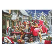 Luca-S Puppies Christmas Kruissteek Borduurpakket B2414