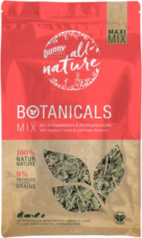 Bunny Nature Botanicals Konijnensnack Frambozenblad & Korenbloem 400 gr