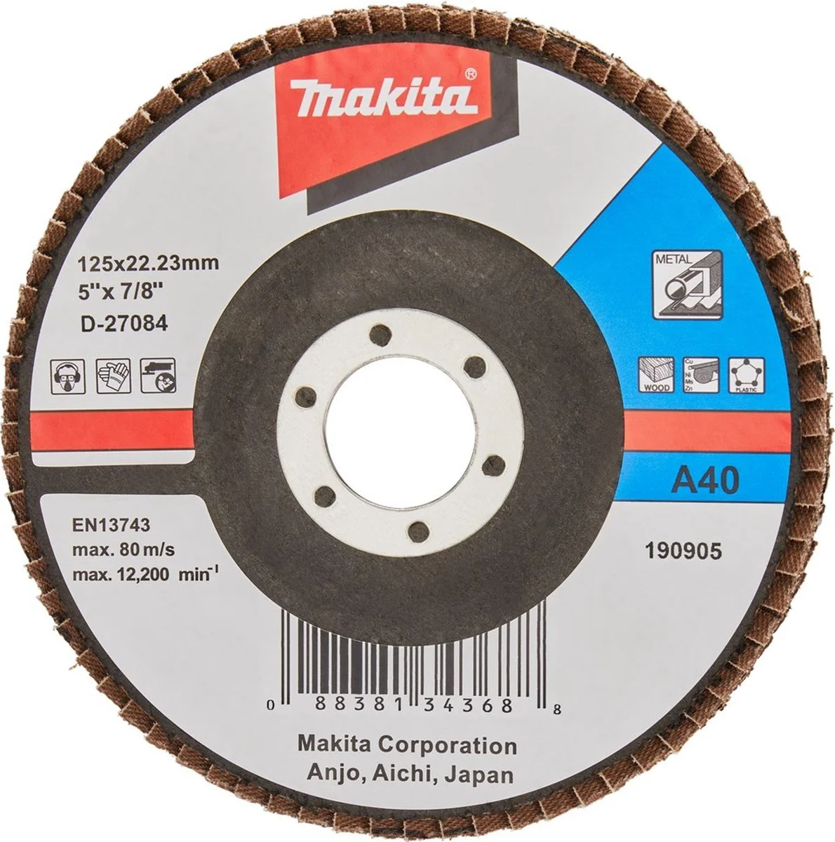 Makita D-27084 Lamellenschuurschijf A40 | 125mm