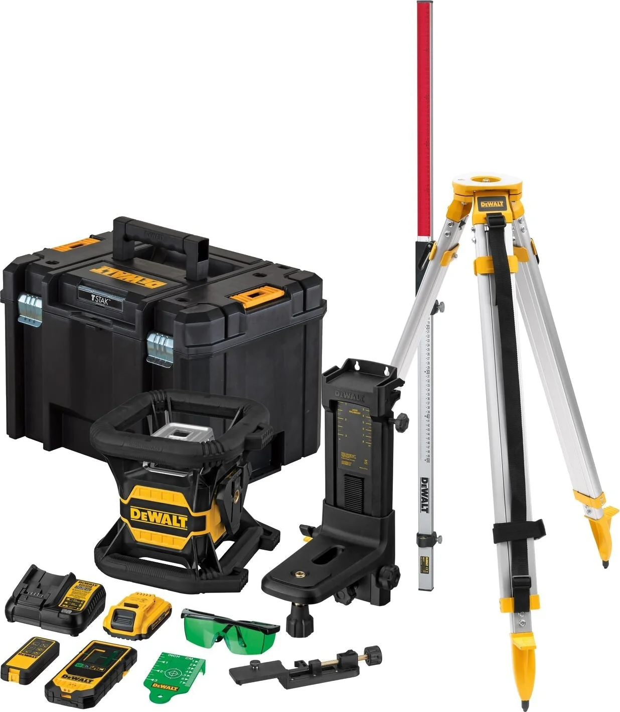 DeWALT DCE080D1GS-SET Roterende laser BT 18V XR + statief DE0736 + meetlat DE0737