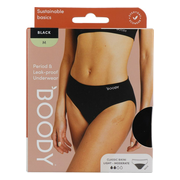 Boody Menstruatieondergoed Bikinislip Zwart Licht / Normaal Maat M