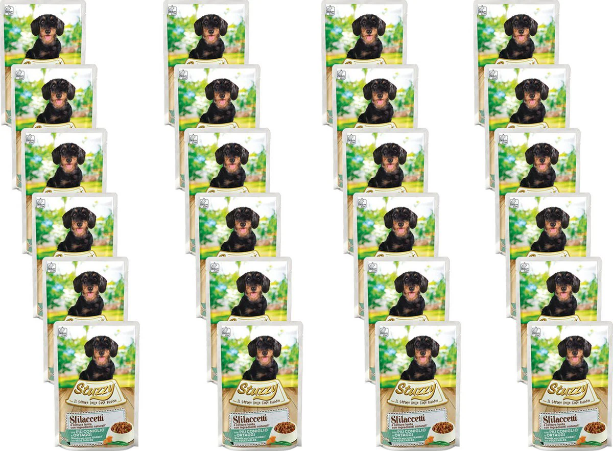 24x Stuzzy Hond Shreds Konijn - Groente 100 gr